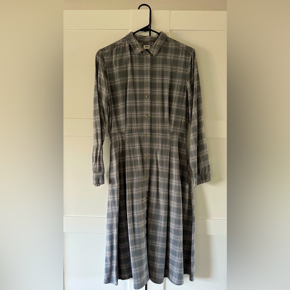 Uniqlo Plaid Shirt Dress XS
